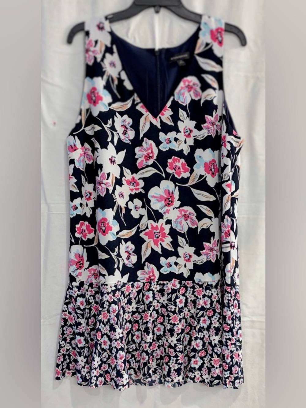 Banana Republic Floral Mini Dress in Navy and Pink